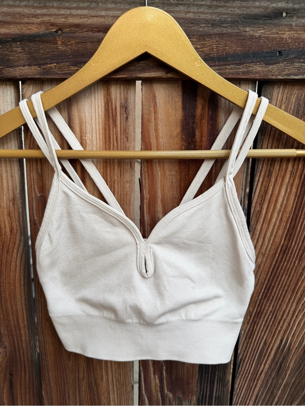 Zella Body Cream Off White Strappy Activewear Sports Bra 
Size S